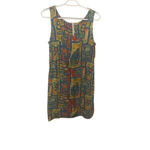 Womens Sleeveless Colorful Dress Medium Resort Beach Vacation